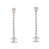 CC Logo Heart Earrings Silver-Tone Metal