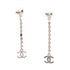 CC Logo Heart Earrings Silver-Tone Metal