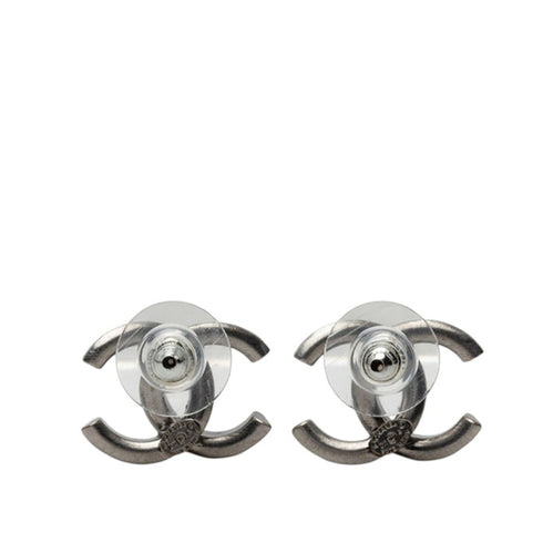 CC Logo Stud Earrings Silver-Tone Metal Silver-Tone Metal
