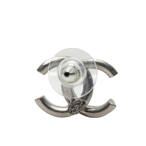 CC Logo Stud Earrings Silver-Tone Metal Silver-Tone Metal