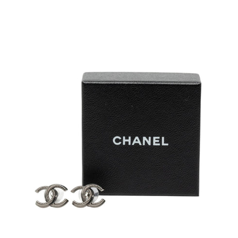 CC Logo Stud Earrings Silver-Tone Metal Silver-Tone Metal
