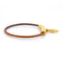 Padlock Charm Bracelet Leather and Metal Brown and Gold