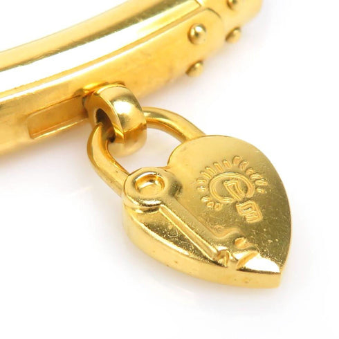 Padlock Charm Bracelet Leather and Metal Brown and Gold