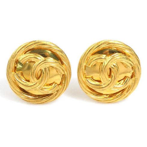 CC Logo Clip-On Earrings Gold-Tone Metal Gold-Tone Metal