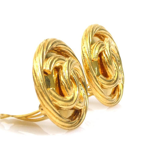 CC Logo Clip-On Earrings Gold-Tone Metal Gold-Tone Metal