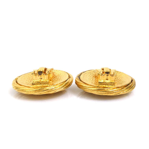 CC Logo Clip-On Earrings Gold-Tone Metal Gold-Tone Metal