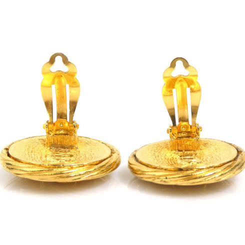 CC Logo Clip-On Earrings Gold-Tone Metal Gold-Tone Metal