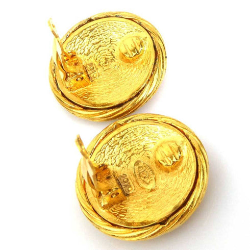 CC Logo Clip-On Earrings Gold-Tone Metal Gold-Tone Metal