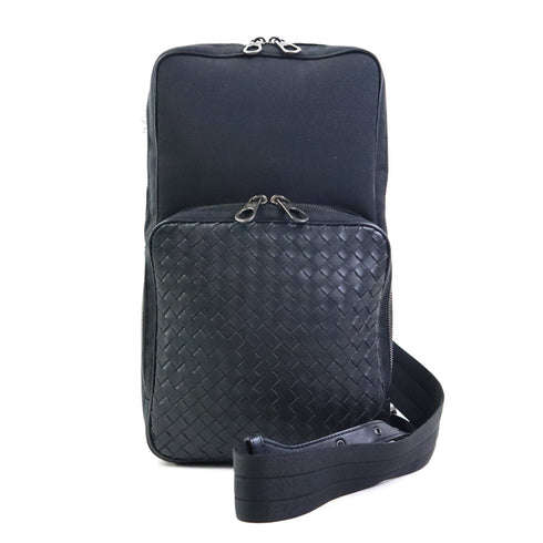 Sling Backpack Nylon with Intrecciato Leather