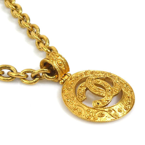 CC Logo Pendant Necklace Gold-Tone Metal