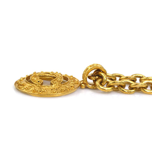 CC Logo Pendant Necklace Gold-Tone Metal