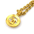 CC Logo Pendant Necklace Gold-Tone Metal