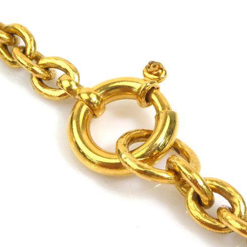 CC Logo Pendant Necklace Gold-Tone Metal