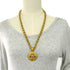 CC Logo Pendant Necklace Gold-Tone Metal