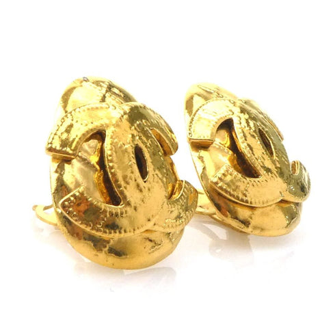 CC Logo Clip-On Earrings Gold-Tone Metal Gold-Tone Metal