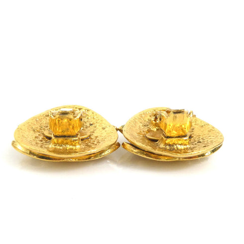 CC Logo Clip-On Earrings Gold-Tone Metal Gold-Tone Metal