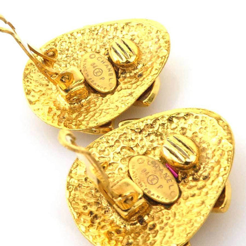 CC Logo Clip-On Earrings Gold-Tone Metal Gold-Tone Metal