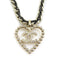 Pendant Necklace Metal and Rhinestone Black and Gold