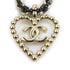 Pendant Necklace Metal and Rhinestone Black and Gold