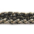 Pendant Necklace Metal and Rhinestone Black and Gold