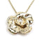 Pendant Necklace Metal Gold and Rhinestone