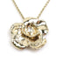 Pendant Necklace Metal Gold and Rhinestone