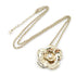 Pendant Necklace Metal Gold and Rhinestone