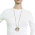 Pendant Necklace Metal Gold and Rhinestone