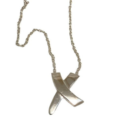 Graffiti Kiss Pendant Necklace Sterling Silver