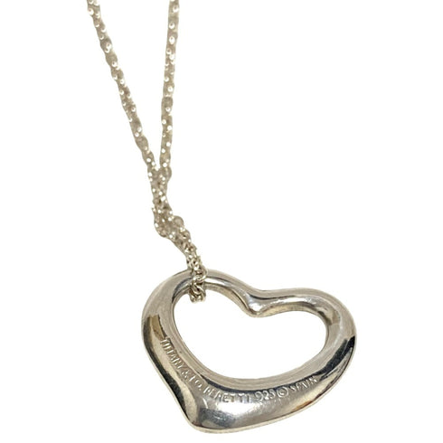 Open Heart Pendant Necklace Sterling Silver 13mm
