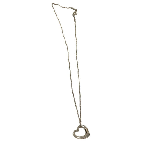 Open Heart Pendant Necklace Sterling Silver 13mm