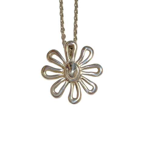 Daisy Pendant Necklace Sterling Silver