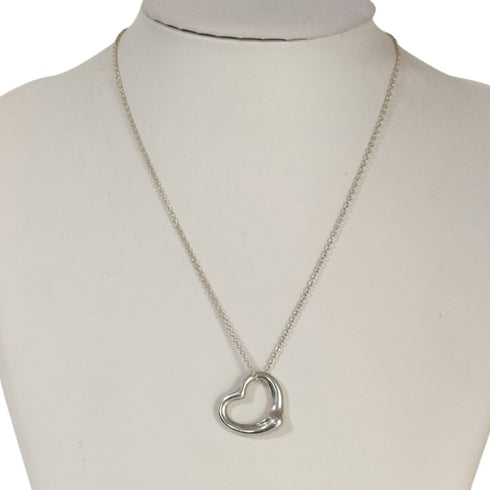 Open Heart Pendant Necklace Sterling Silver 2.1mm