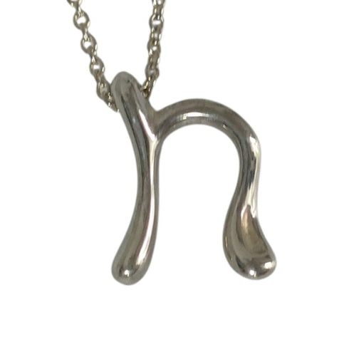 Initial N Pendant Necklace Sterling Silver