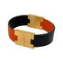Roulie Reversible Bracelet Leather Black and Orange
