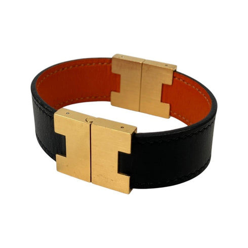 Roulie Reversible Bracelet Leather Black and Orange