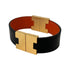 Roulie Reversible Bracelet Leather Black and Orange