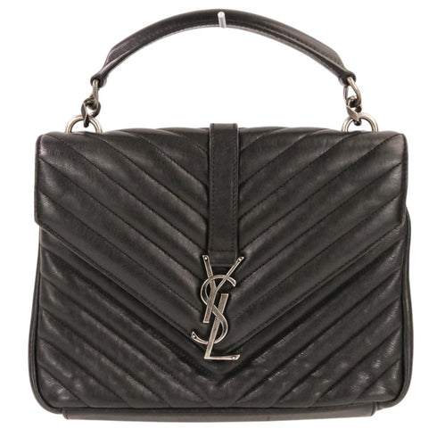 Classic Monogram College Bag Matelasse Chevron Leather Medium