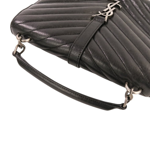 Classic Monogram College Bag Matelasse Chevron Leather Medium