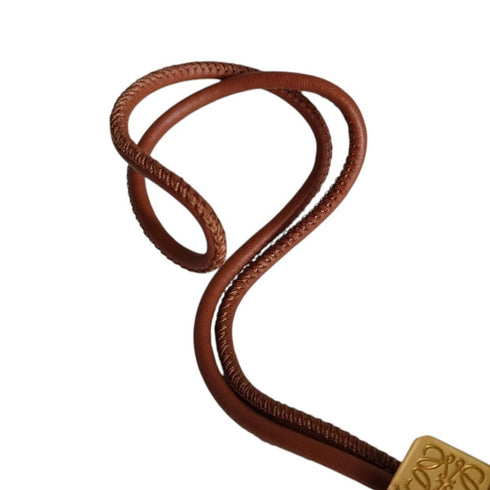 Keyring Charm Leather Brown Ring