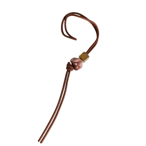 Keyring Charm Leather Brown Ring