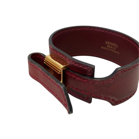 Bracelet Leather Gold Tone Medium