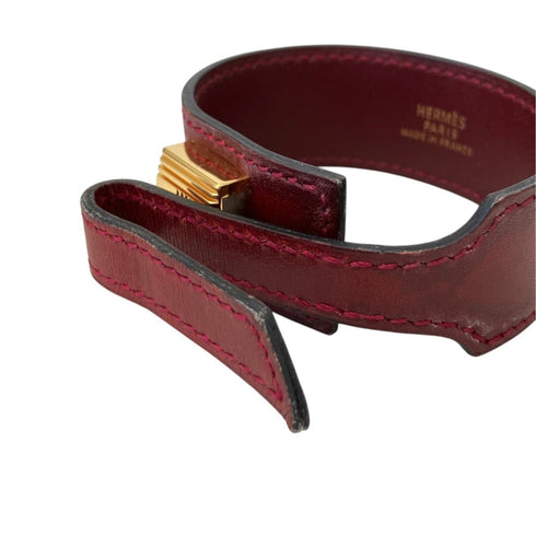 Bracelet Leather Gold Tone Medium