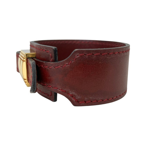 Bracelet Leather Gold Tone Medium