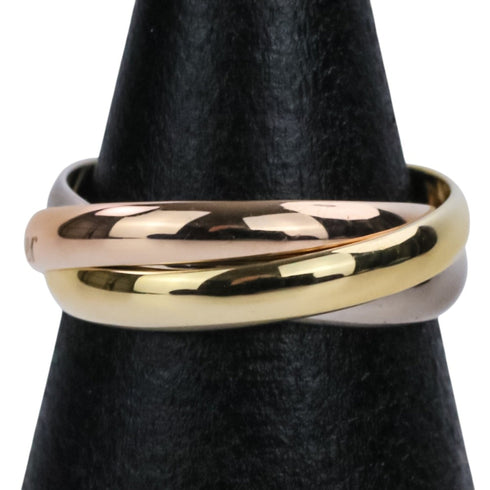 Vendome Louis Cartier Band Ring 18K Tricolor Gold