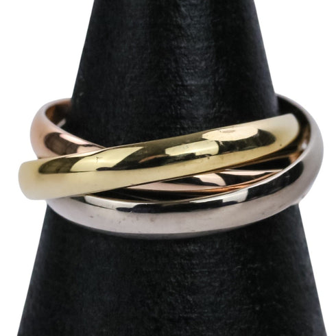 Vendome Louis Cartier Band Ring 18K Tricolor Gold