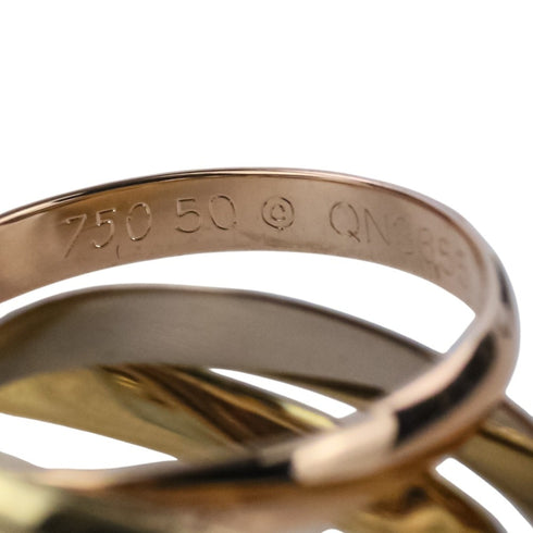 Vendome Louis Cartier Band Ring 18K Tricolor Gold