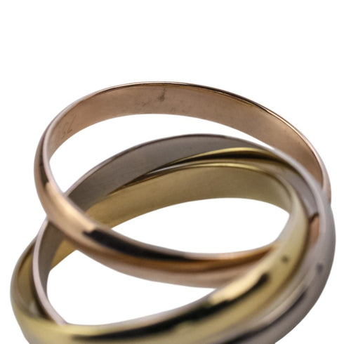Vendome Louis Cartier Band Ring 18K Tricolor Gold