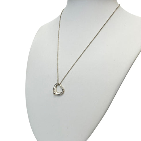 Open Heart Pendant Necklace Sterling Silver 1.5mm