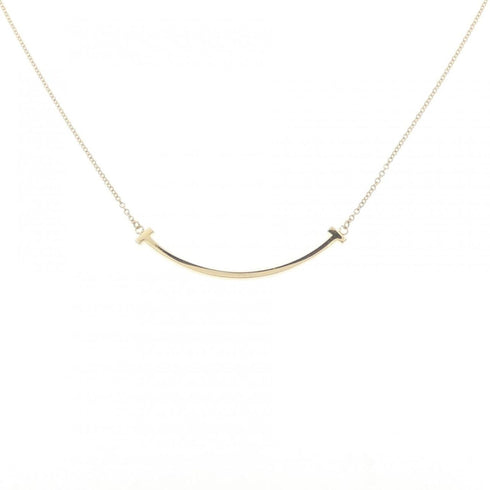 T Smile Pendant Necklace 18K Yellow Gold